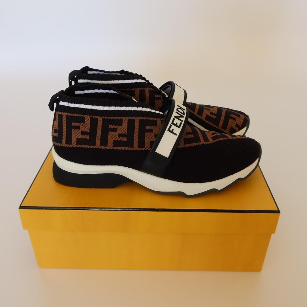 Fendi Filato Sneakers Black/Brown Size 39
